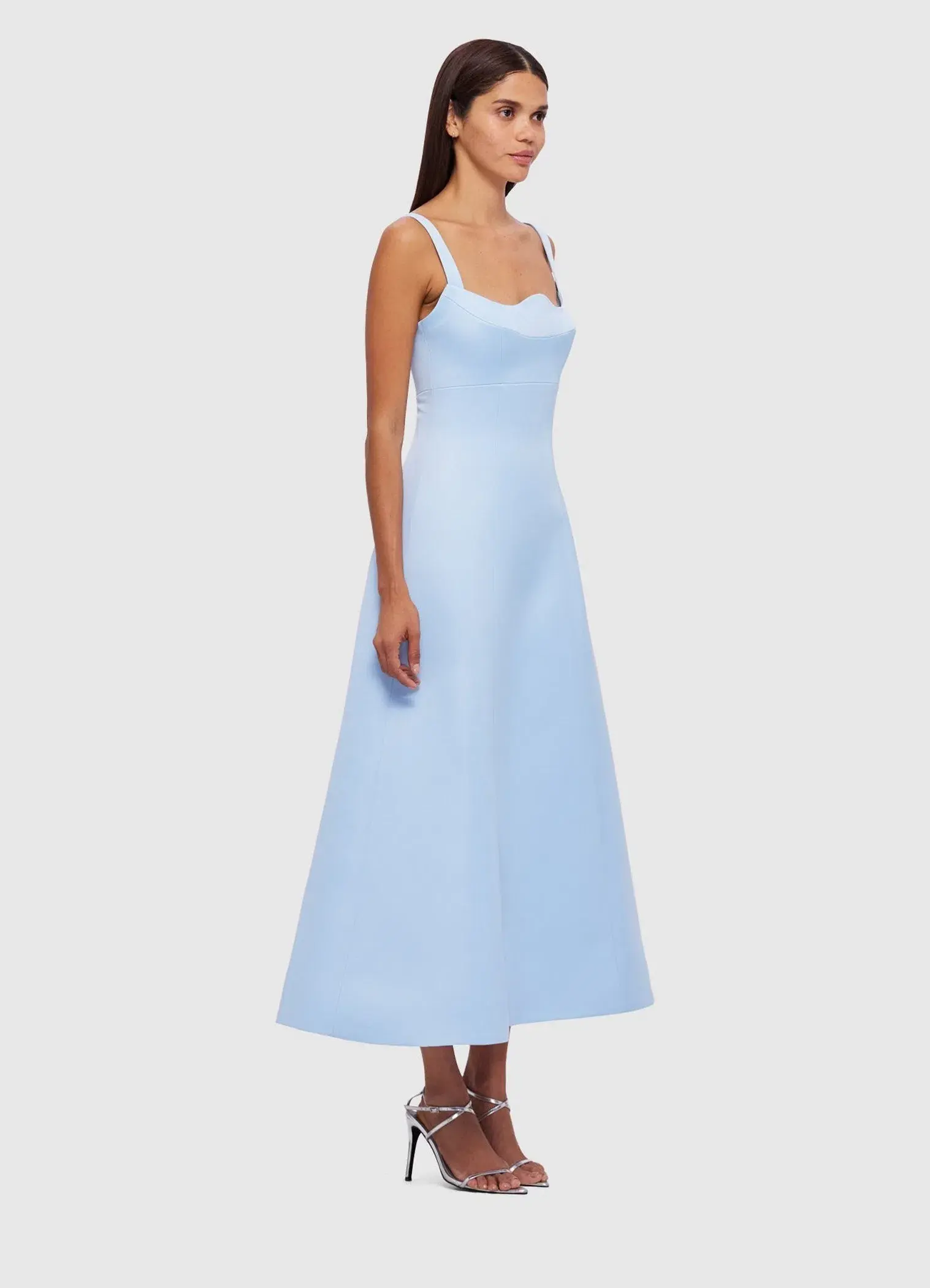 Leo Lin Odette Midi Dress in Sky Blue Size 10  - Image 3