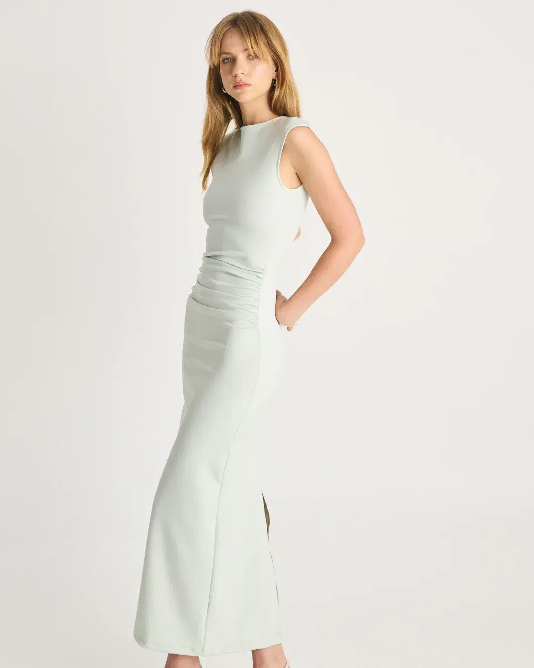 Romy Scuba Gathered Dress Mint Size 12  - Image 2