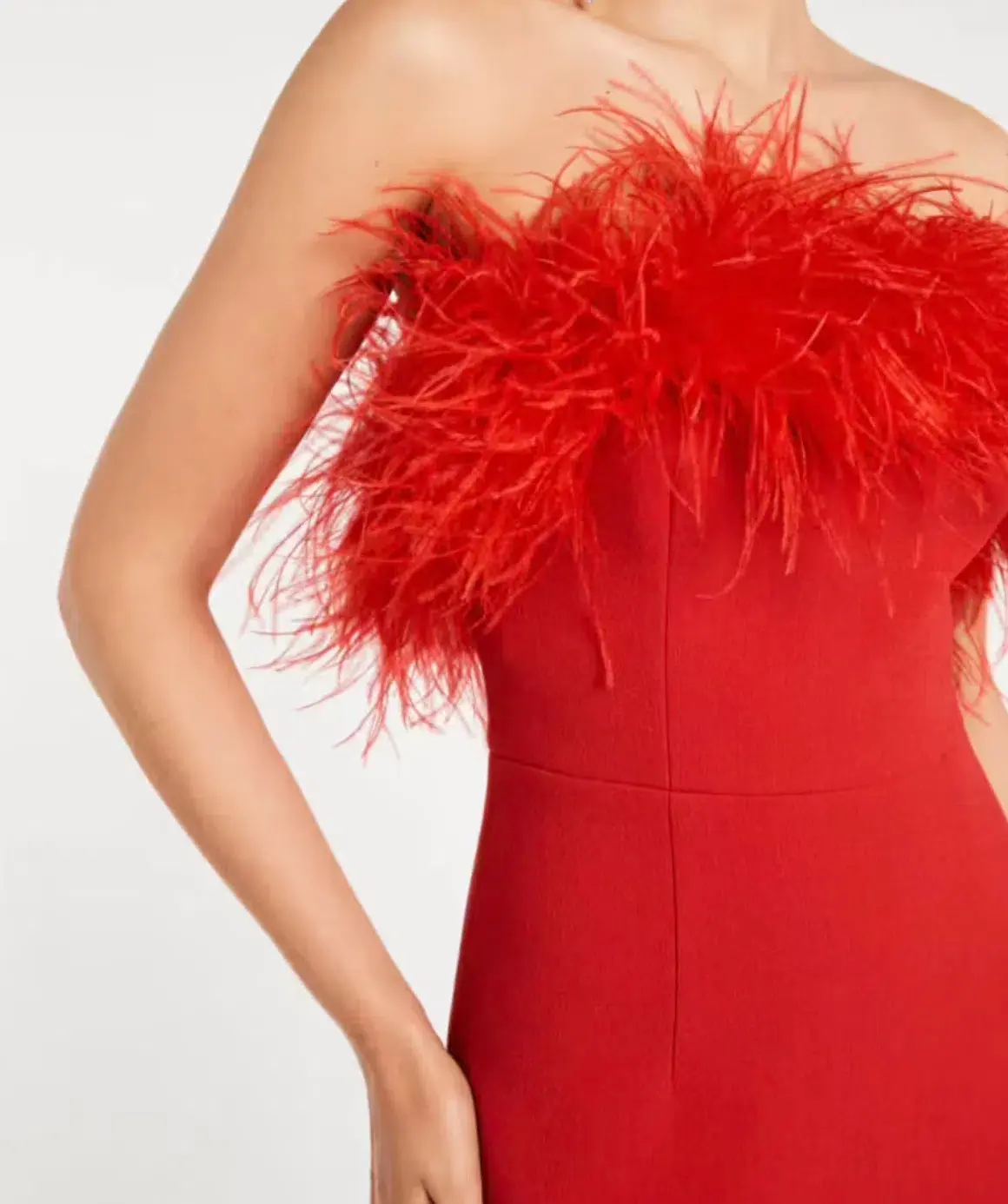 Rebecca Vallance Scarlett Strapless Feather Gown Red Size 6  - Image 2
