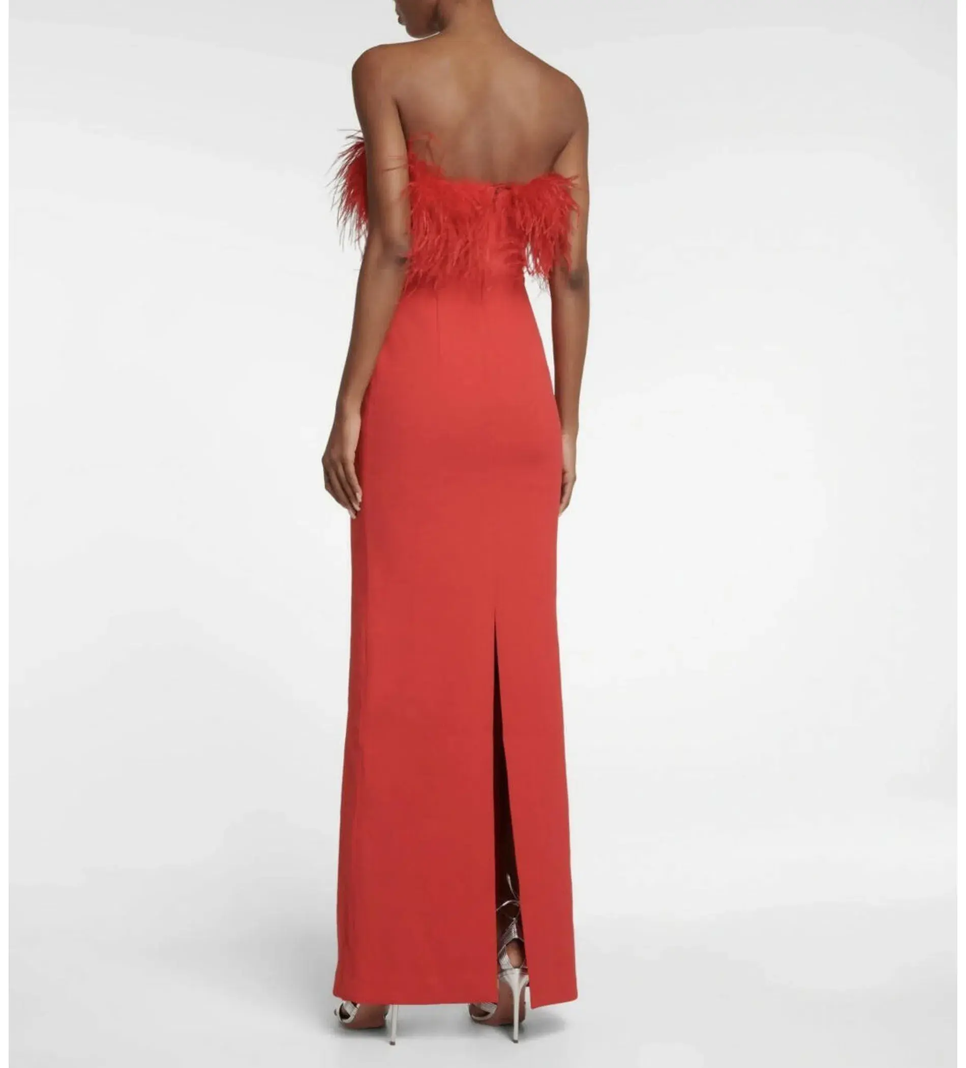 Rebecca Vallance Scarlett Strapless Feather Gown Red Size 6  - Image 3