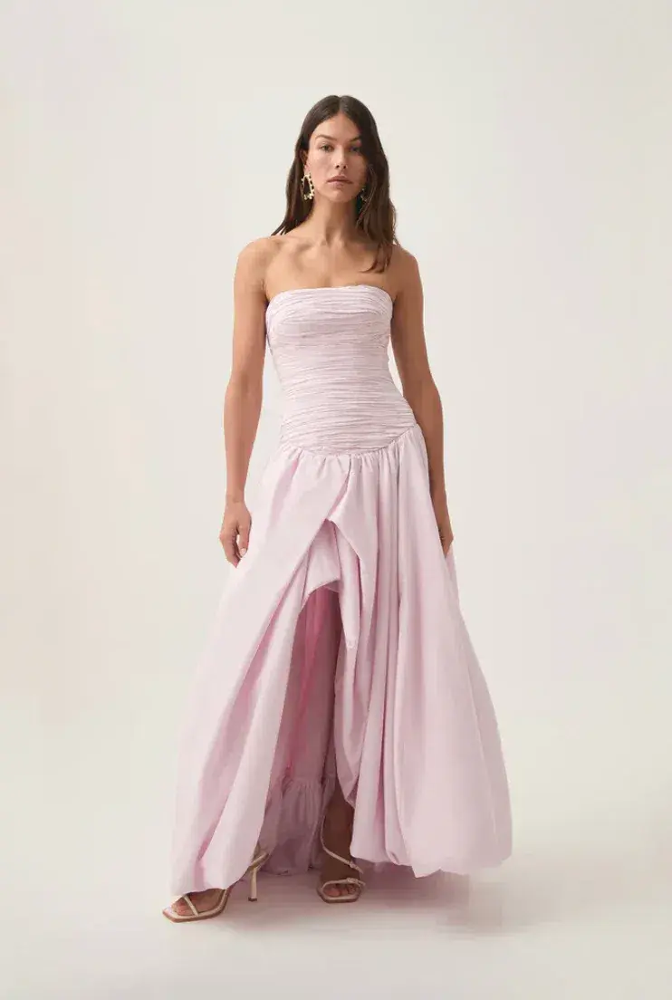 Aje Violette Bubble Hem Maxi Dress Pastel Pink Size 8 - Image 1