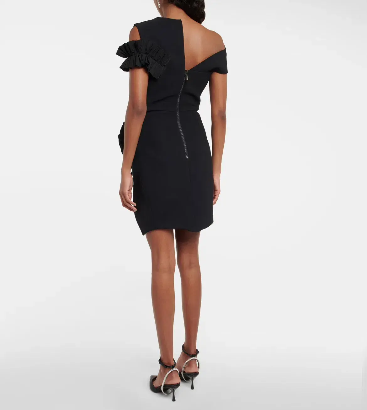 Toni Maticevski Avery Ruffled Crepe Mini Dress Black Size 8 - Image 2