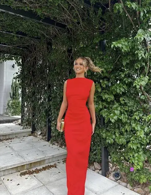 Effie Kats Verona Gown Cherry Size 8 for rent on The Volte - main image