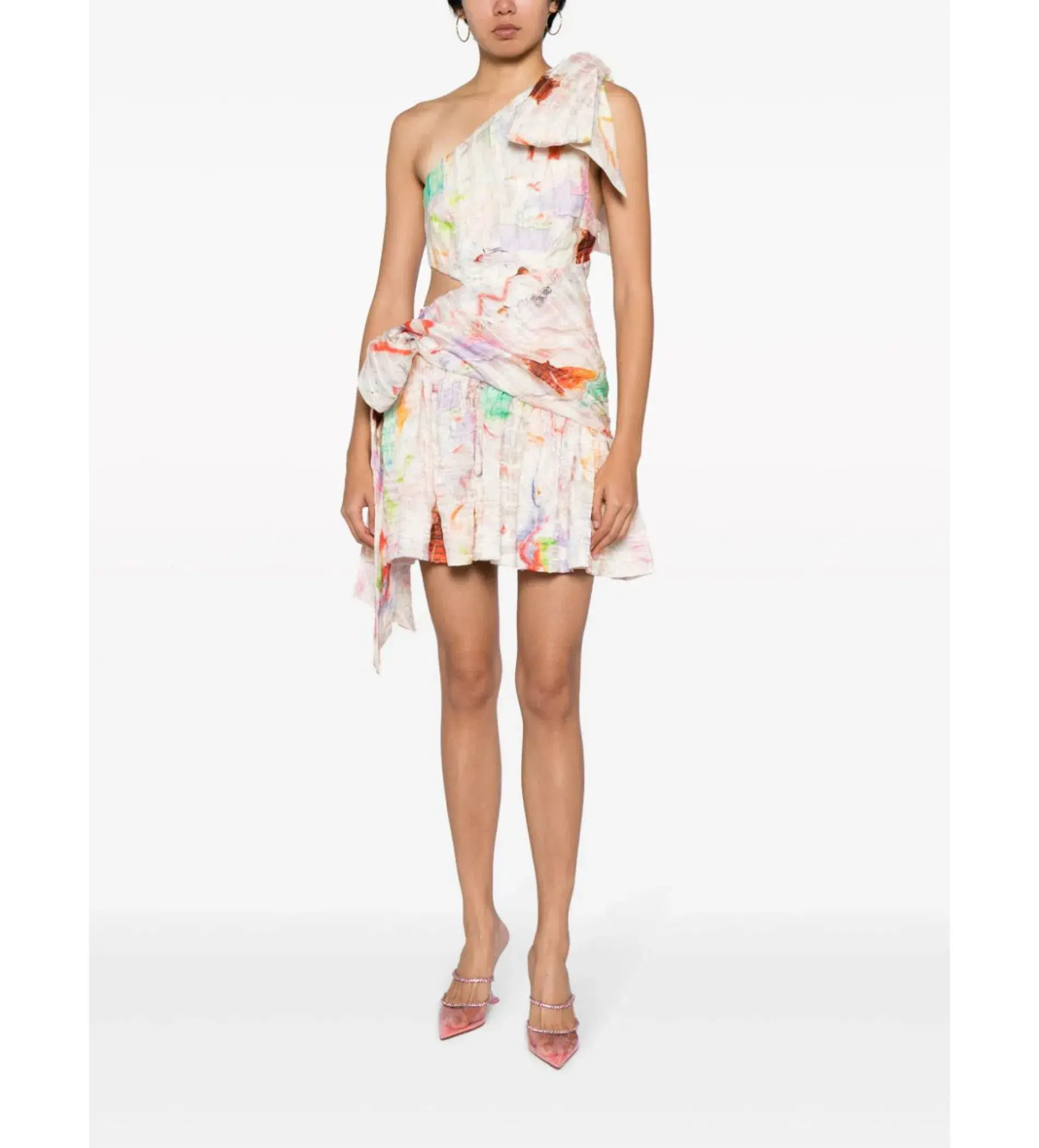 Alemais X Jedda Culley Daisy One Shoulder Mini Dress Print Size 8 - Image 1