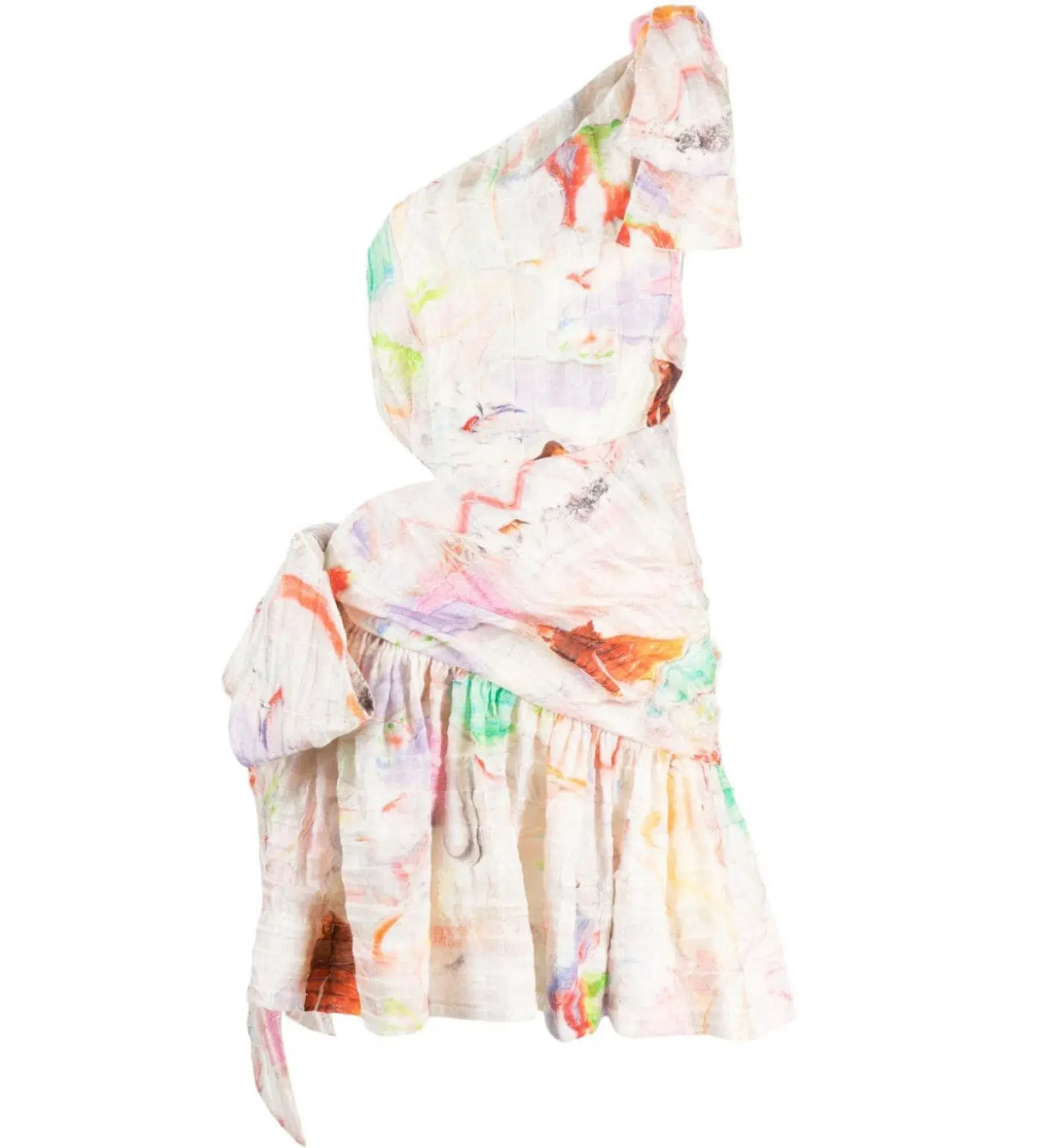Alemais X Jedda Culley Daisy One Shoulder Mini Dress Print Size 8 - Image 4