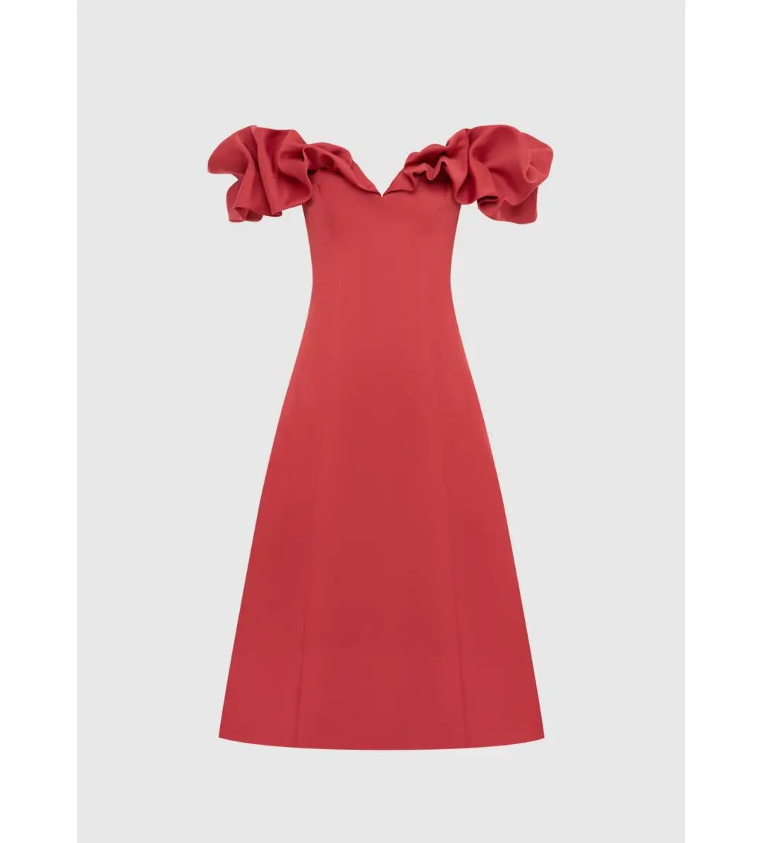 Leo Lin Annie Off Shoulder Midi Dress in Mulberry Size 10 for rent on The Volte - main image