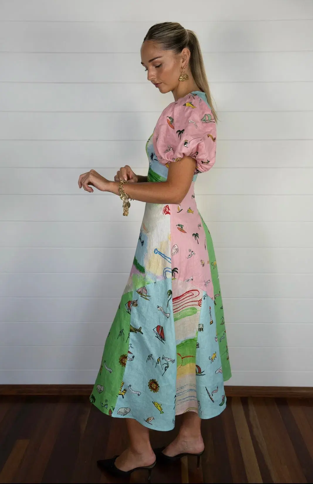 Alemais Jet Midi Dress Multi/Print Size 8 - Image 2