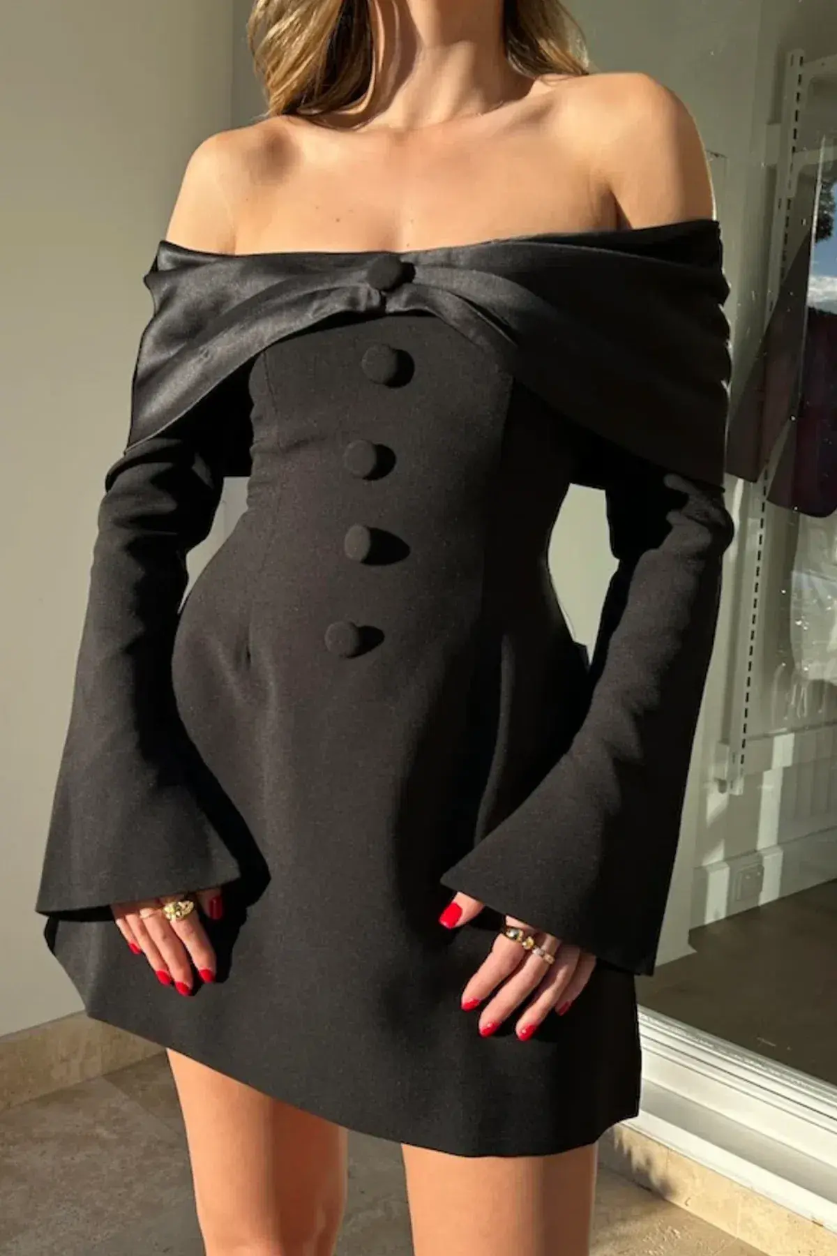  Odd Muse The Ultimate Muse Bow Mini Dress Black Size AU 10 - Image 1