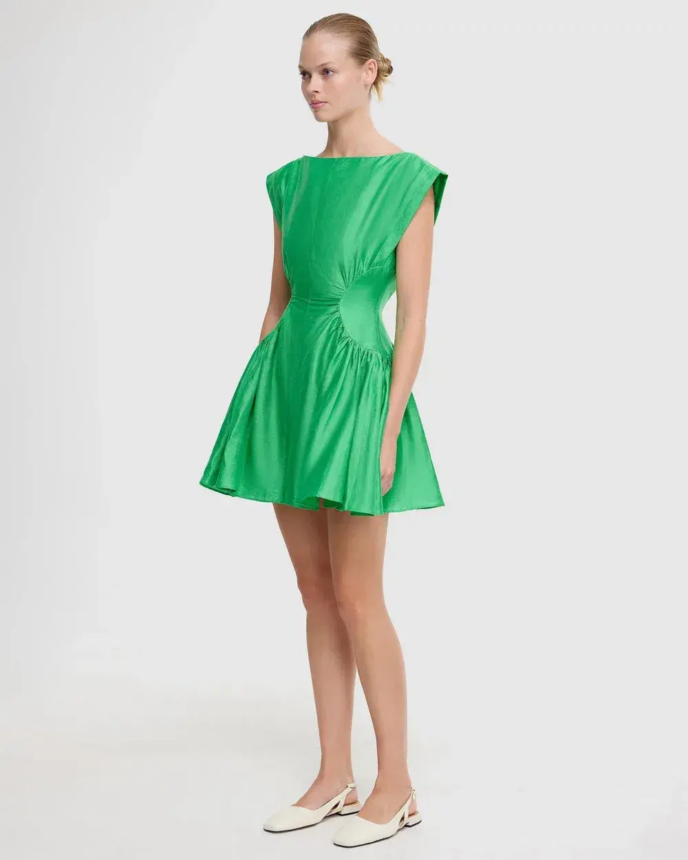 Acler Emery Mini Dress in Shamrock Size AU 14 for rent on The Volte - main image