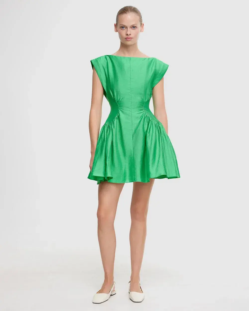 Acler Emery Mini Dress in Shamrock Size AU 14 for rent on The Volte - main image