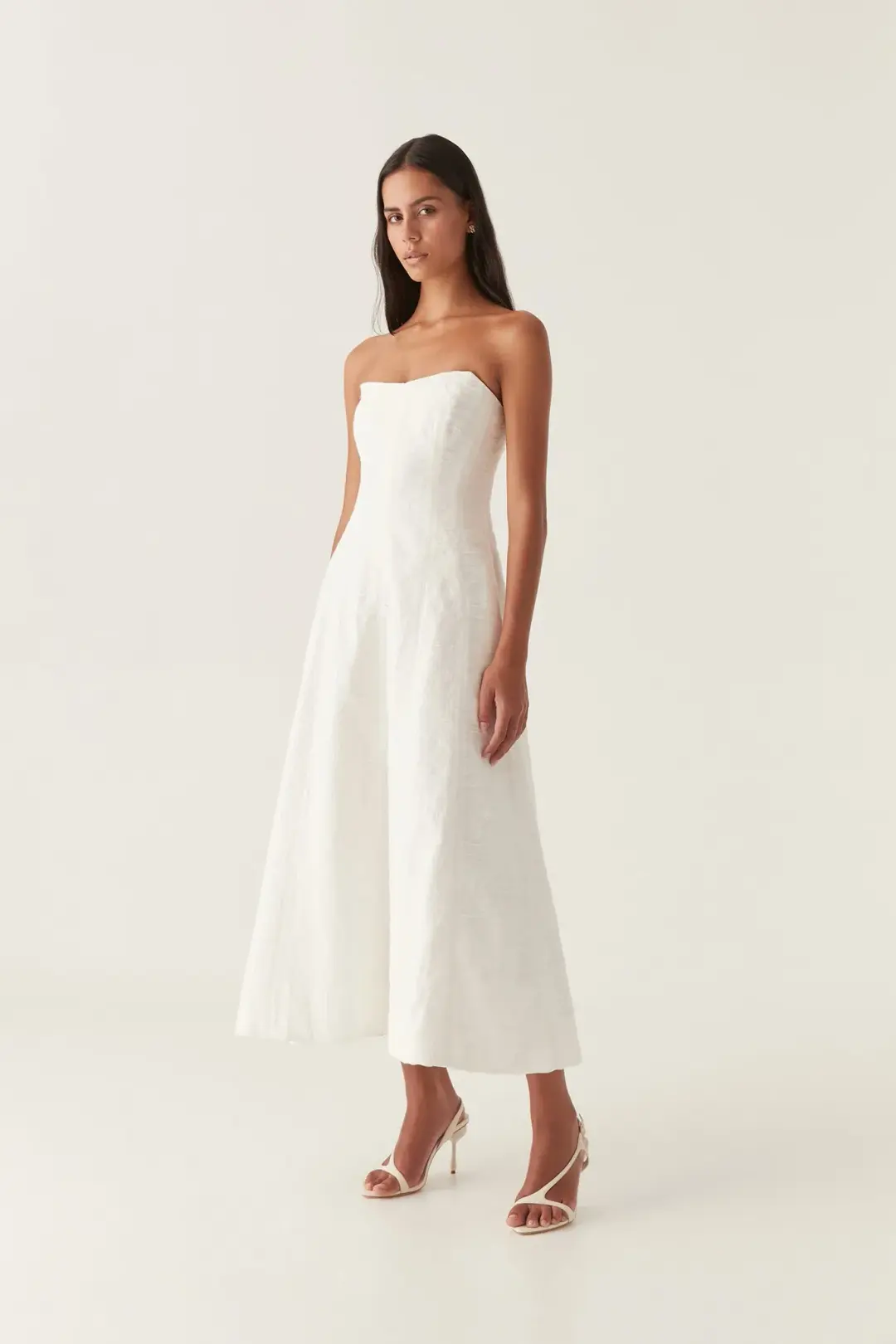 Aje Vibration Jacquard Gown Ivory Size AU 10 for rent on The Volte - main image