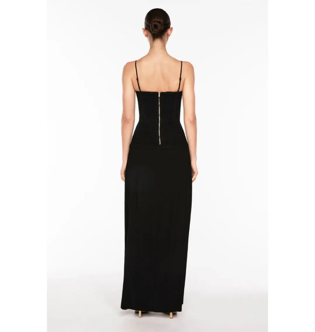 Manning Cartell Double Time Pleat Maxi Dress in Black Size AU 6 for rent on The Volte - main image