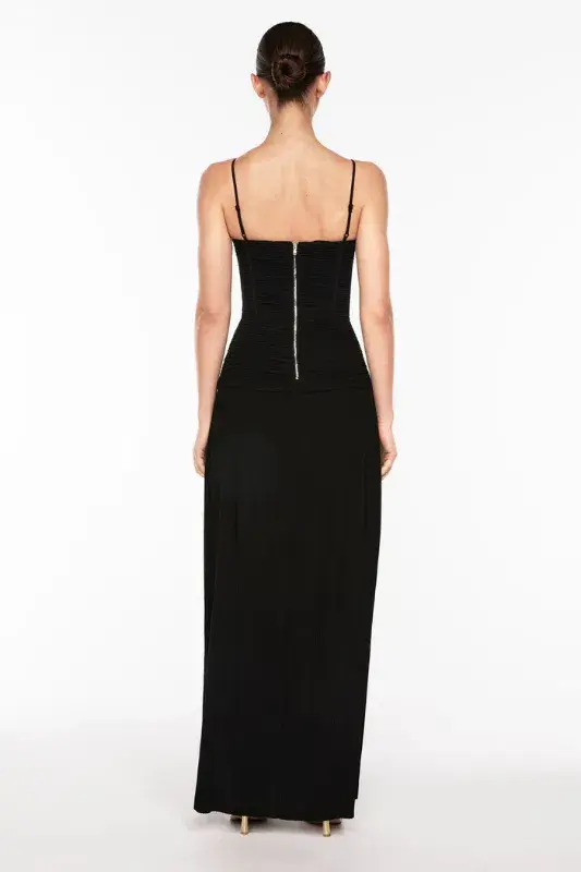 Manning Cartell Double Time Pleat Maxi Dress in Black Size AU 14 for rent on The Volte - main image
