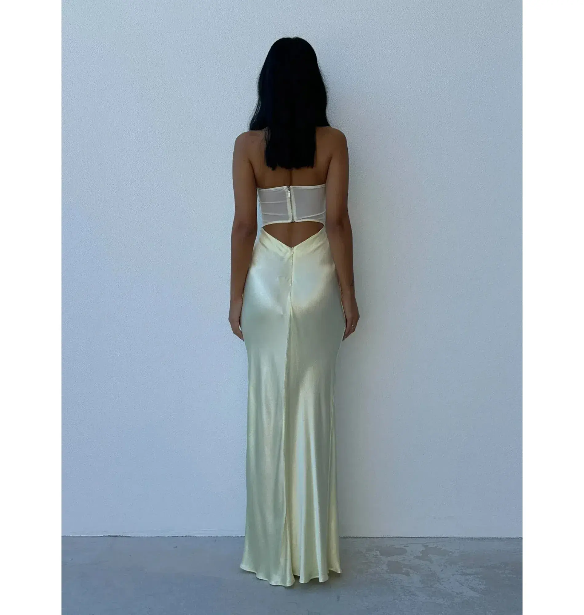 Bec and Bridge Halle Strapless Dress Ice Yellow Size AU 8 - Image 3
