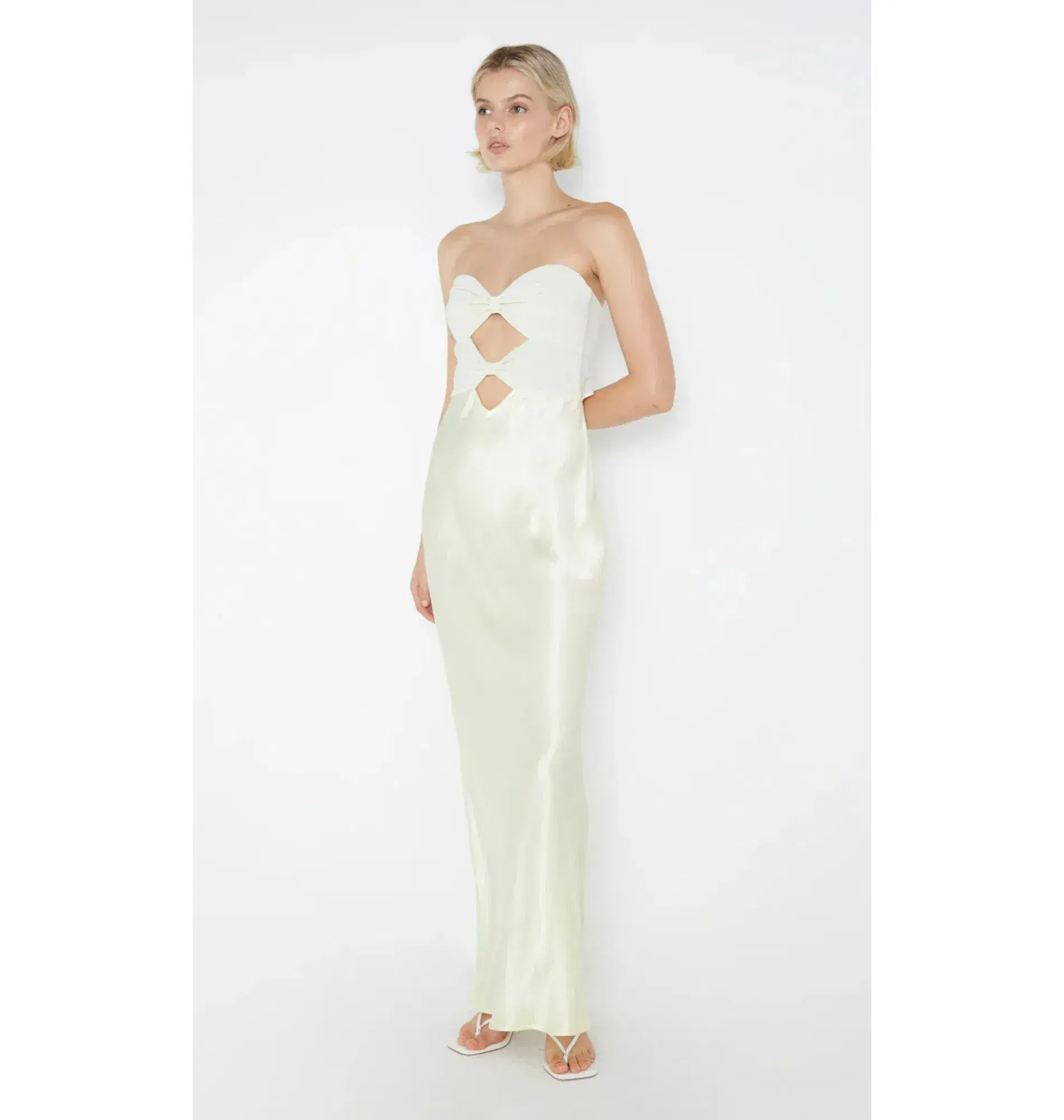 Bec and Bridge Halle Strapless Dress Ice Yellow Size AU 8 - Image 6