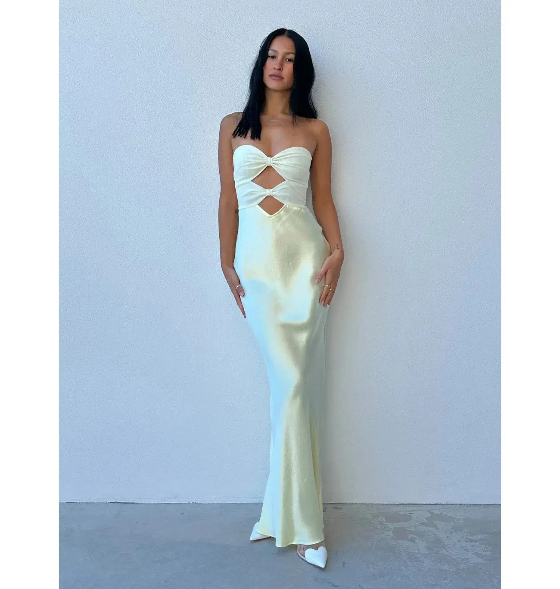 Bec and Bridge Halle Strapless Dress Ice Yellow Size AU 8 - Image 1