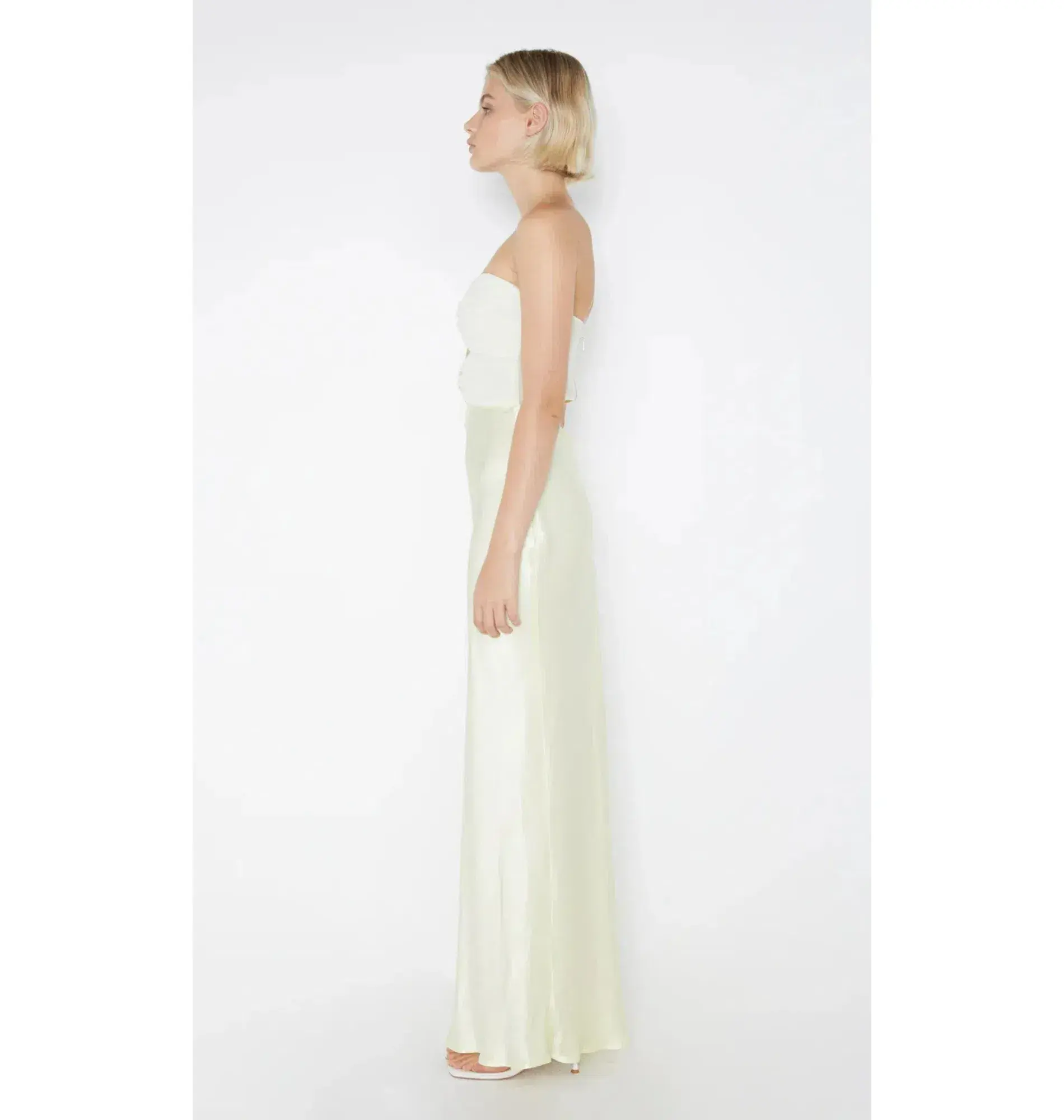 Bec and Bridge Halle Strapless Dress Ice Yellow Size AU 8 - Image 7