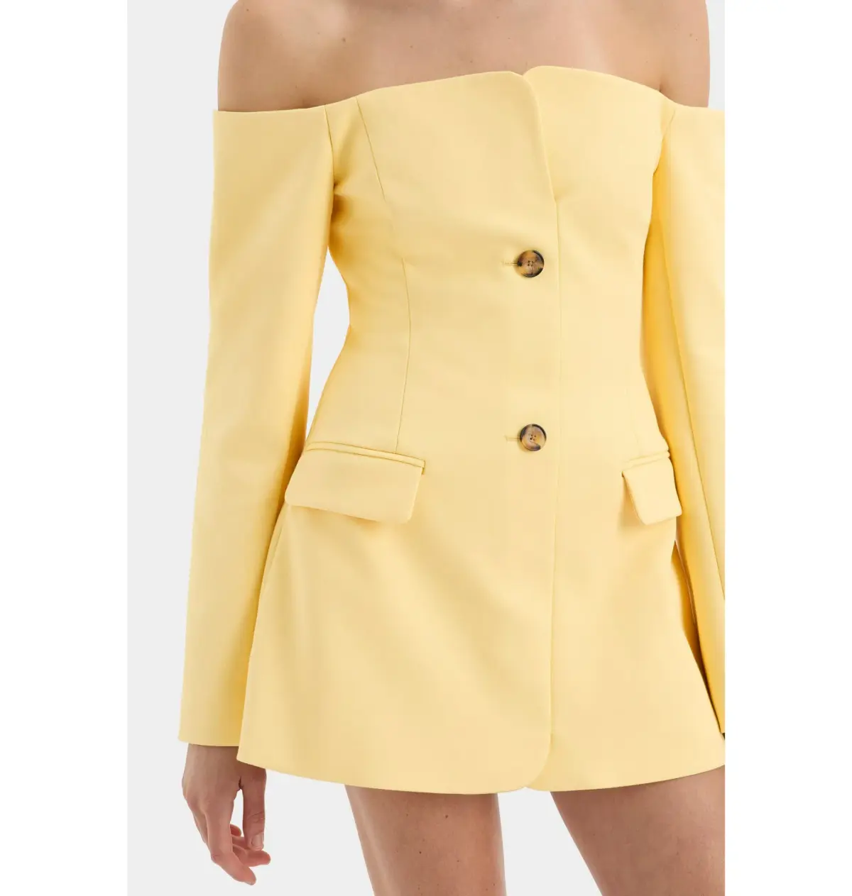 Sir The Label Sandrine Tailored Mini Dress in Limon Yellow Size AU 4 - Image 2