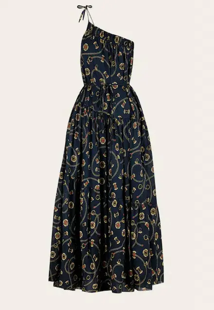 Shona Joy Vacance One Shoulder Tiered Maxi Dress Print Size 16 - Image 4
