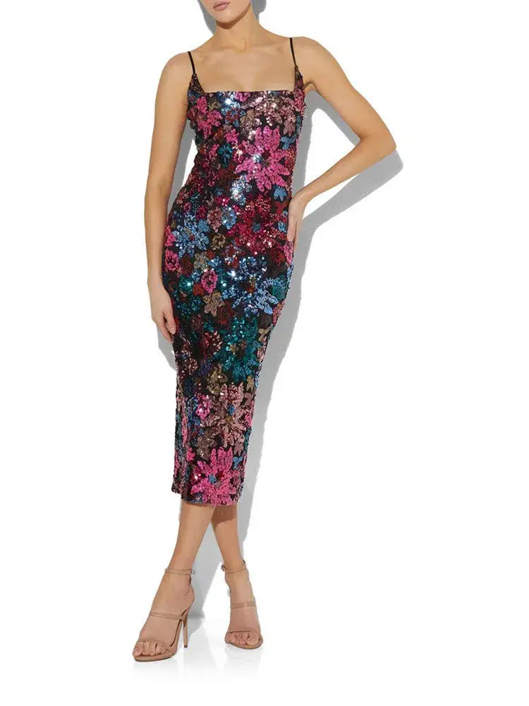 Montique "Enza" Sequin Midi Dress Multi Size 16 - Image 2