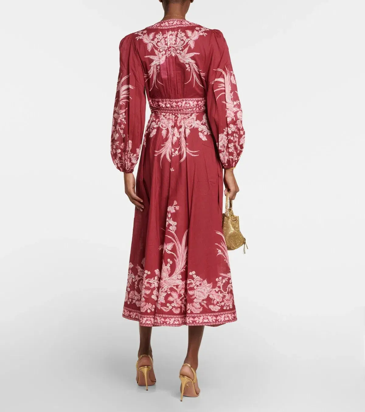 Zimmermann Tiggy Wrap Midi Dress Rhubarb Bird Floral Size 0 / 8 AU - Image 1