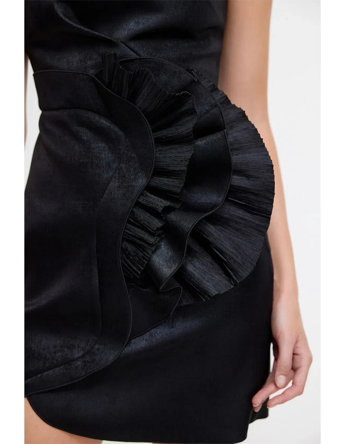 Acler Webster Mini Dress Metallic Black Size 8 - Image 4