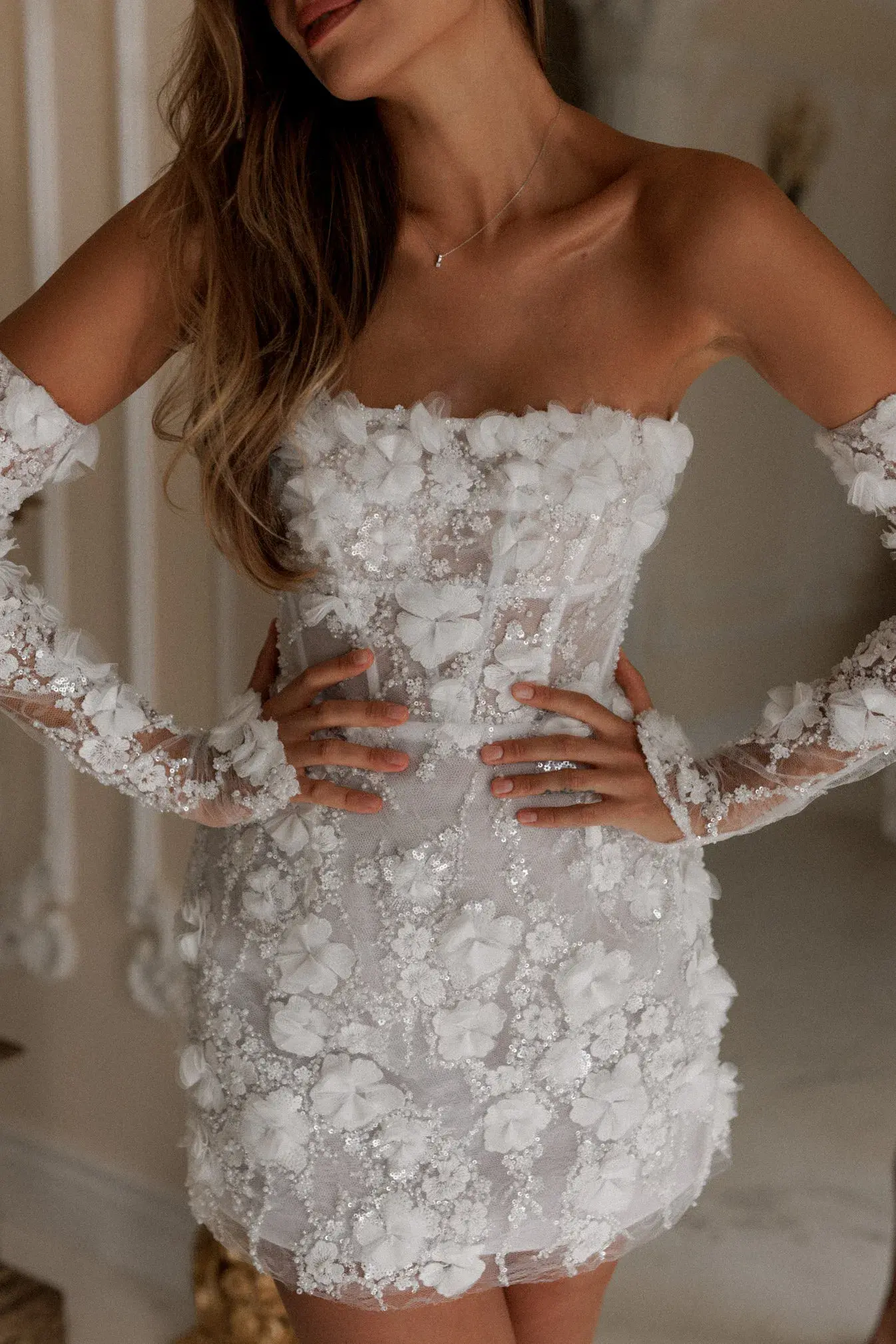 Rosie Estienne Isabelle Mini Dress White Size 8 - Image 2
