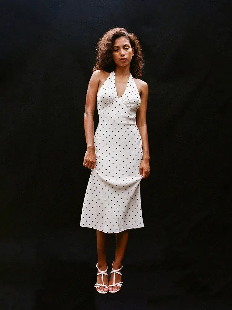 Realisation Par Sadie Halter Midi Dress Petite Spot Size S / AU 8 - Image 1