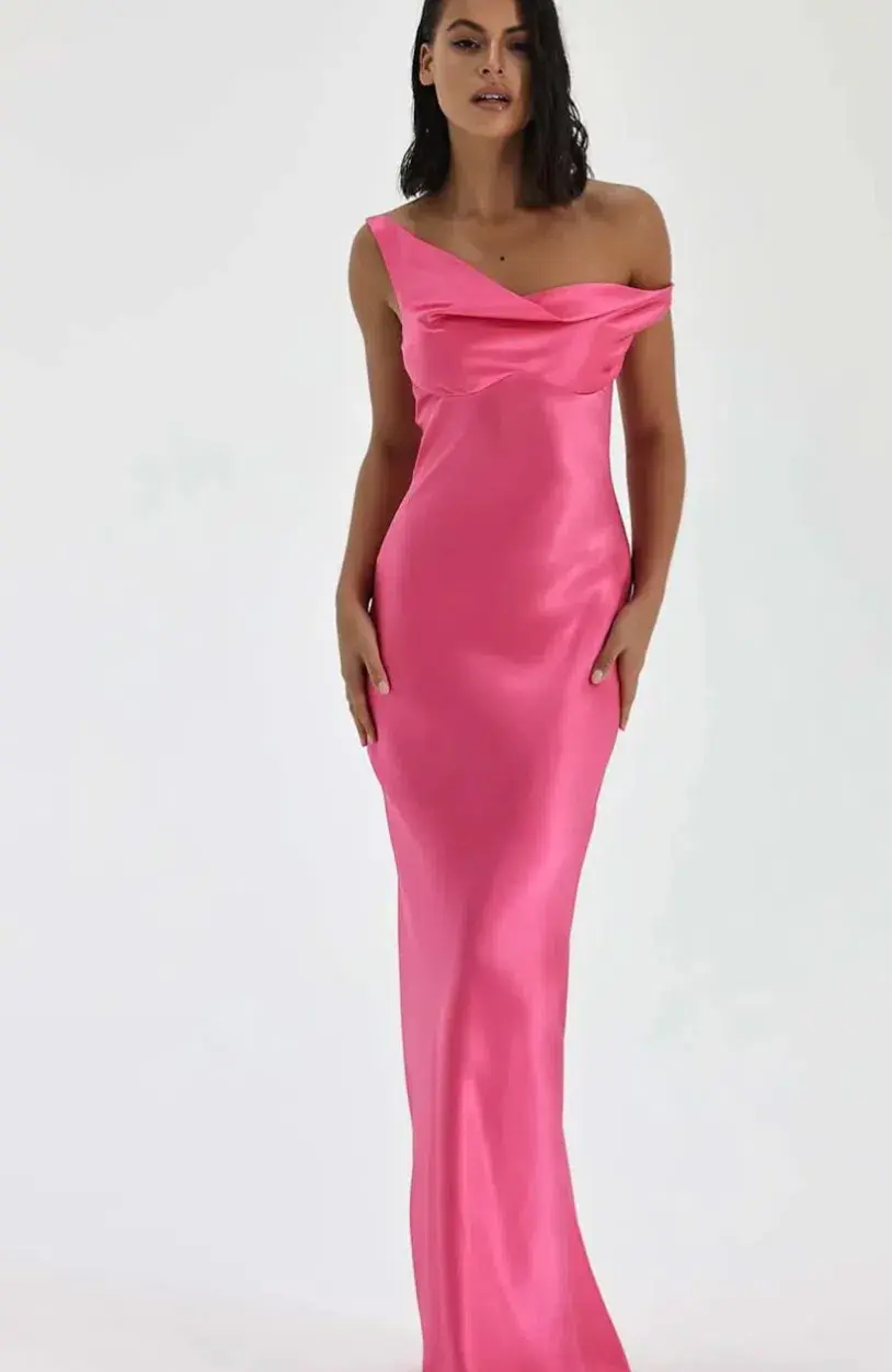 Natalie Rolt Monika Gown Neon Pink Size 8 - Image 1