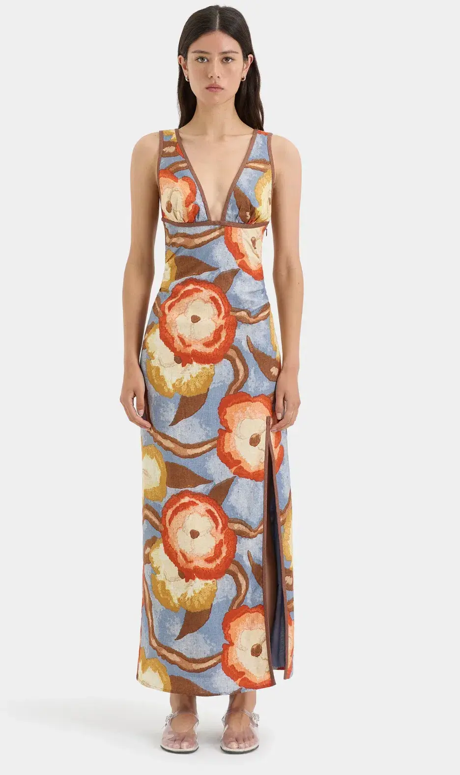 Sir the Label Avery V Neck Midi Dress Size 10 - Image 1