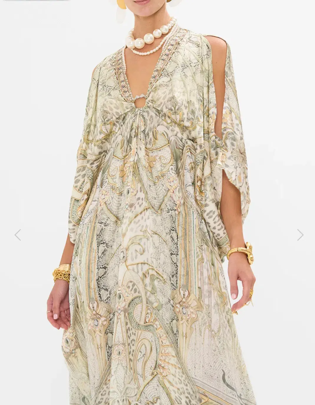 Camilla Ivory Tales Silk Kaftan With Hardware Cream One Size - Image 1