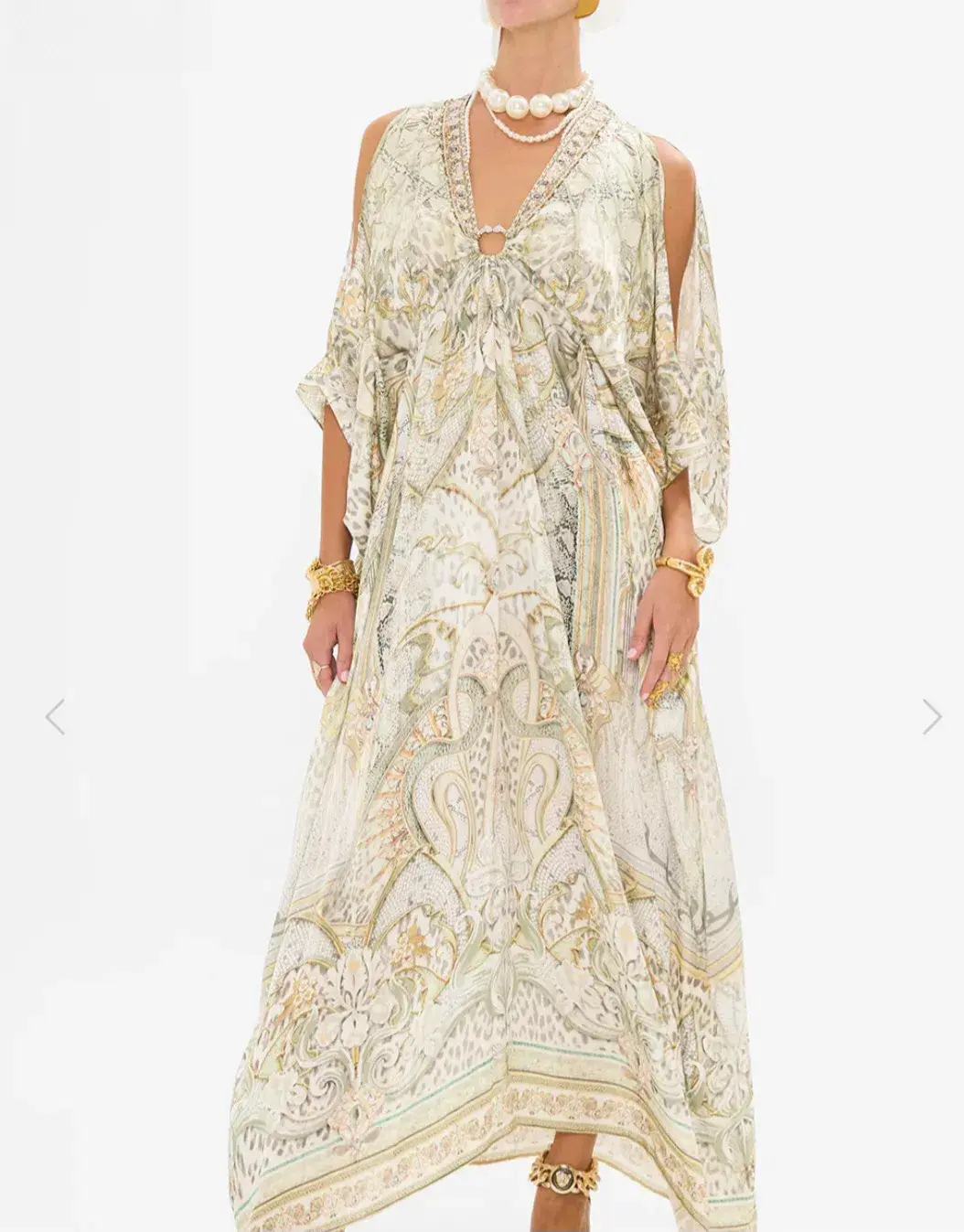 Camilla Ivory Tales Silk Kaftan With Hardware Cream One Size - Image 3