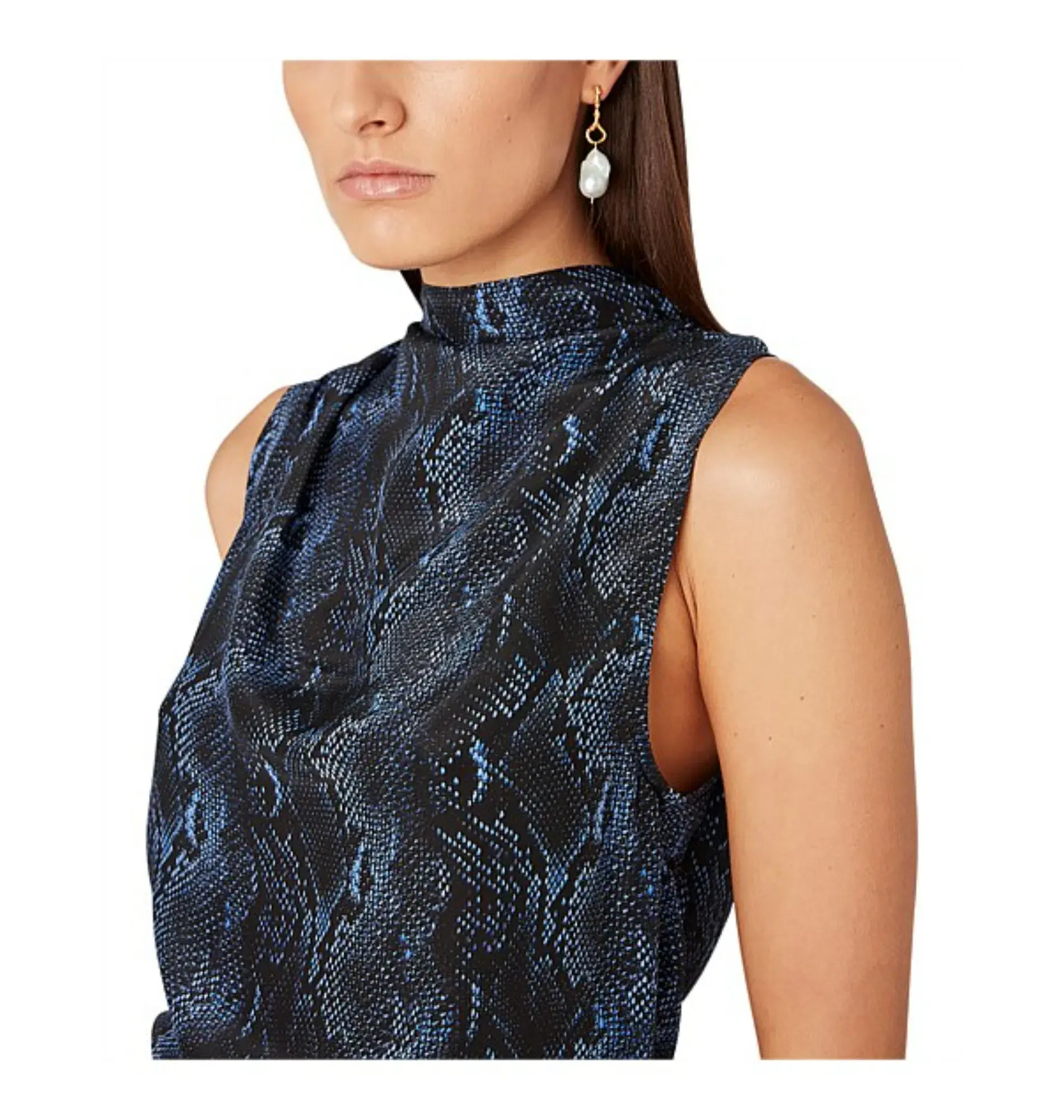 Camilla and Marc Safari Top And Skirt In Exotic Python Blue Size AU 14 - Image 3