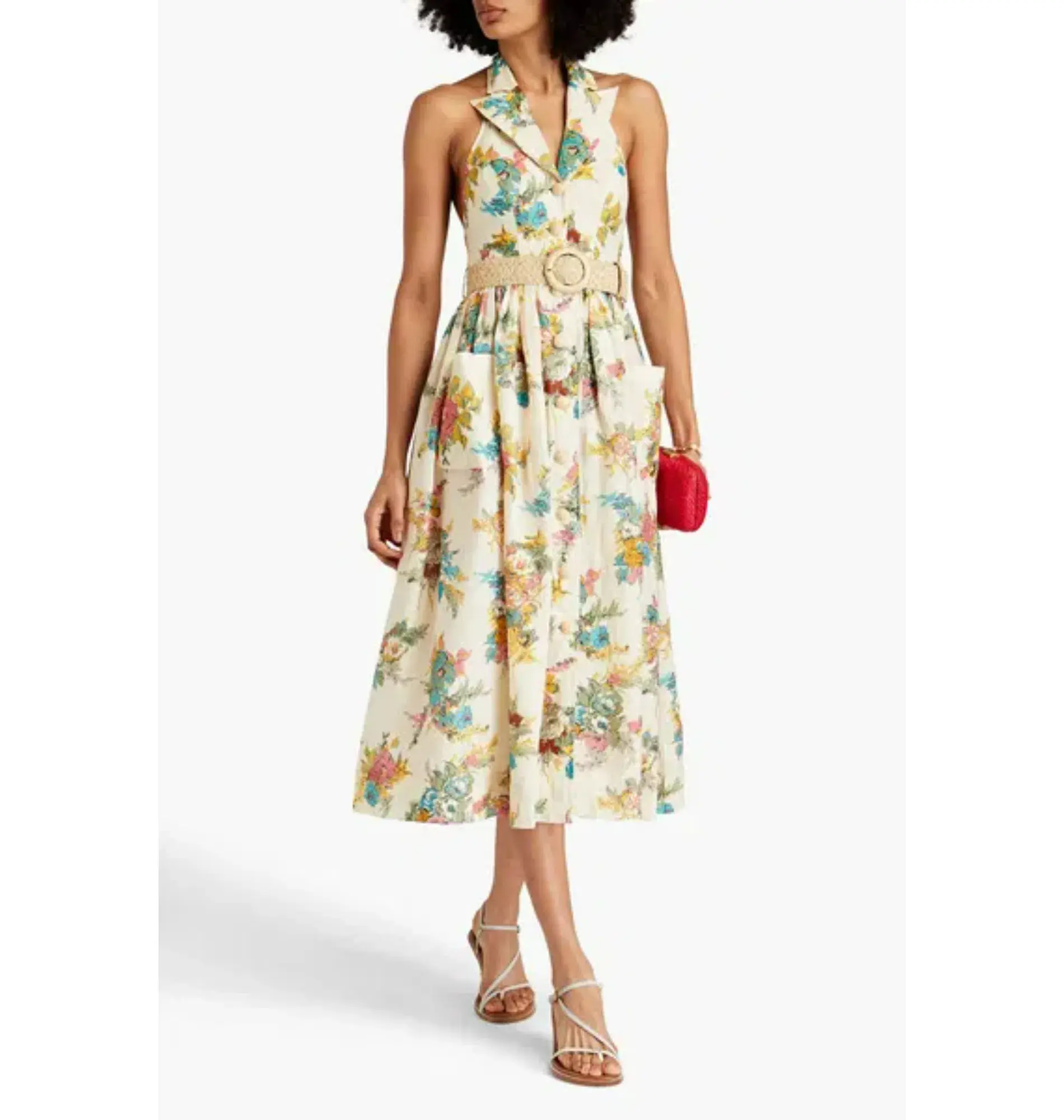 Zimmermann Clover Halterneck Shirt Dress Floral Print Size 1 / AU 10 - Image 1