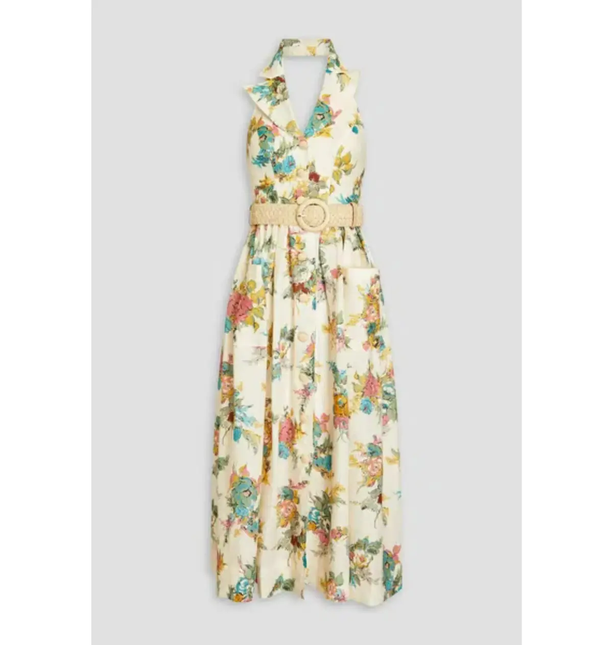 Zimmermann Clover Halterneck Shirt Dress Floral Print Size 1 / AU 10 - Image 4