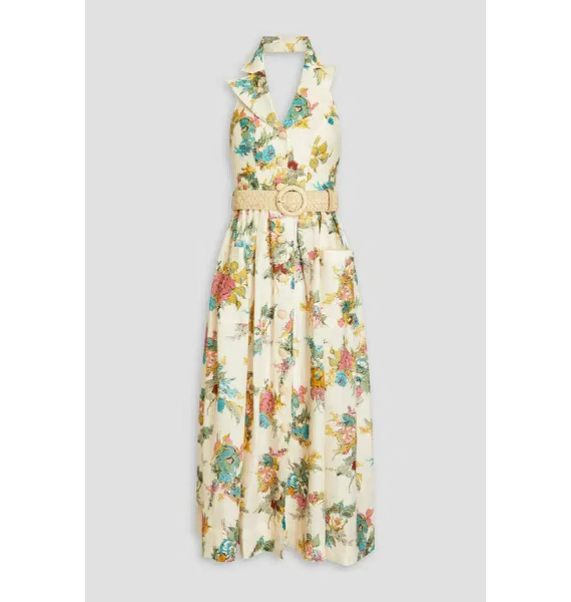 Zimmermann Clover Halterneck Shirt Dress Floral Print Size 1 / AU 10 - Image 4