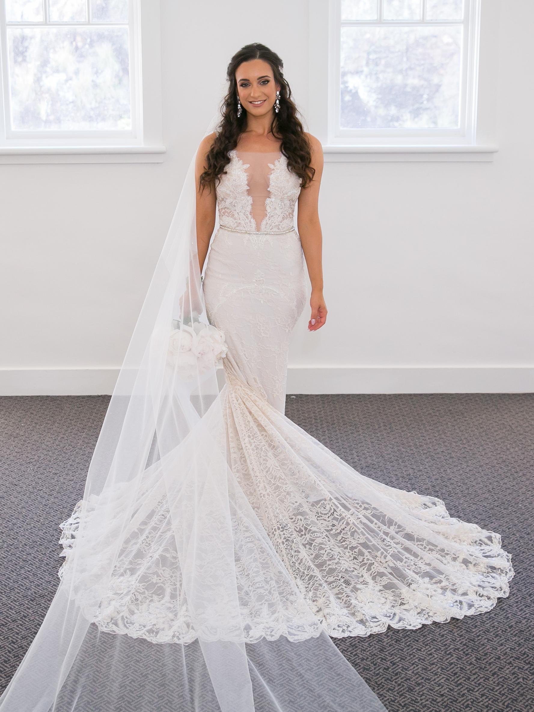 Galia Lahav white lace wedding dress size 8 - Image 1