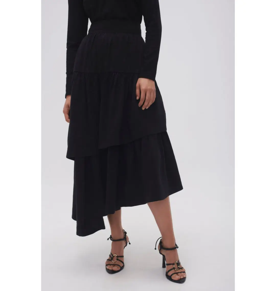 Aje Interlace Midi Skirt Black Size AU 8 for rent on The Volte - main image