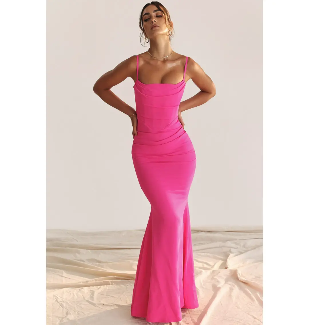 House of CB Milena Dress in Hot Pink Size Medium / AU 10 for rent on The Volte - main image