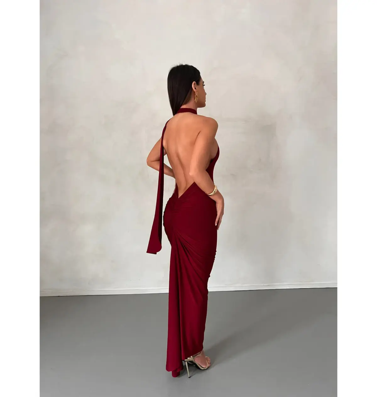 Melani The Label Leoni Dress in Wine Size AU 6 - Image 6