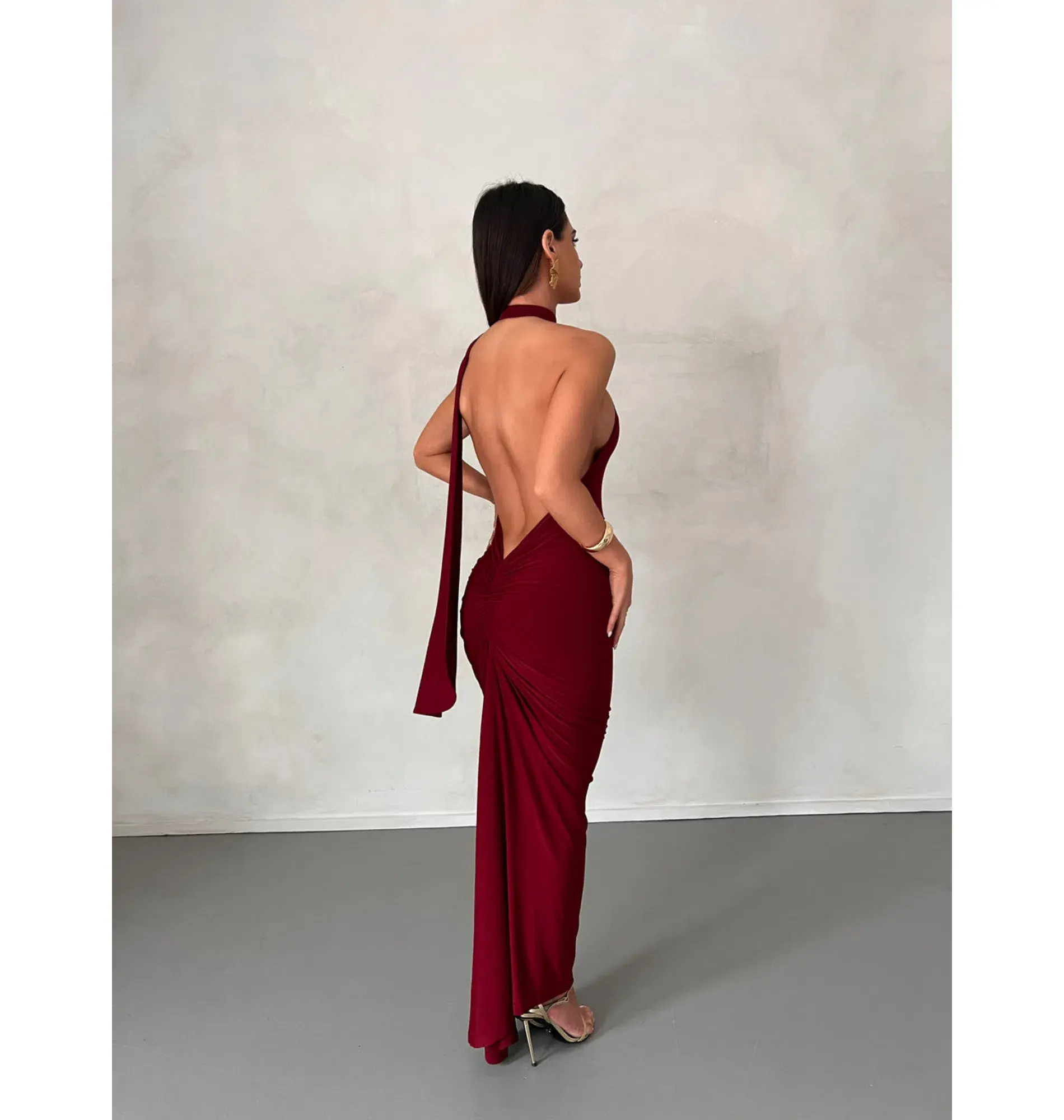 Melani The Label Leoni Dress in Wine Size AU 6 - Image 6