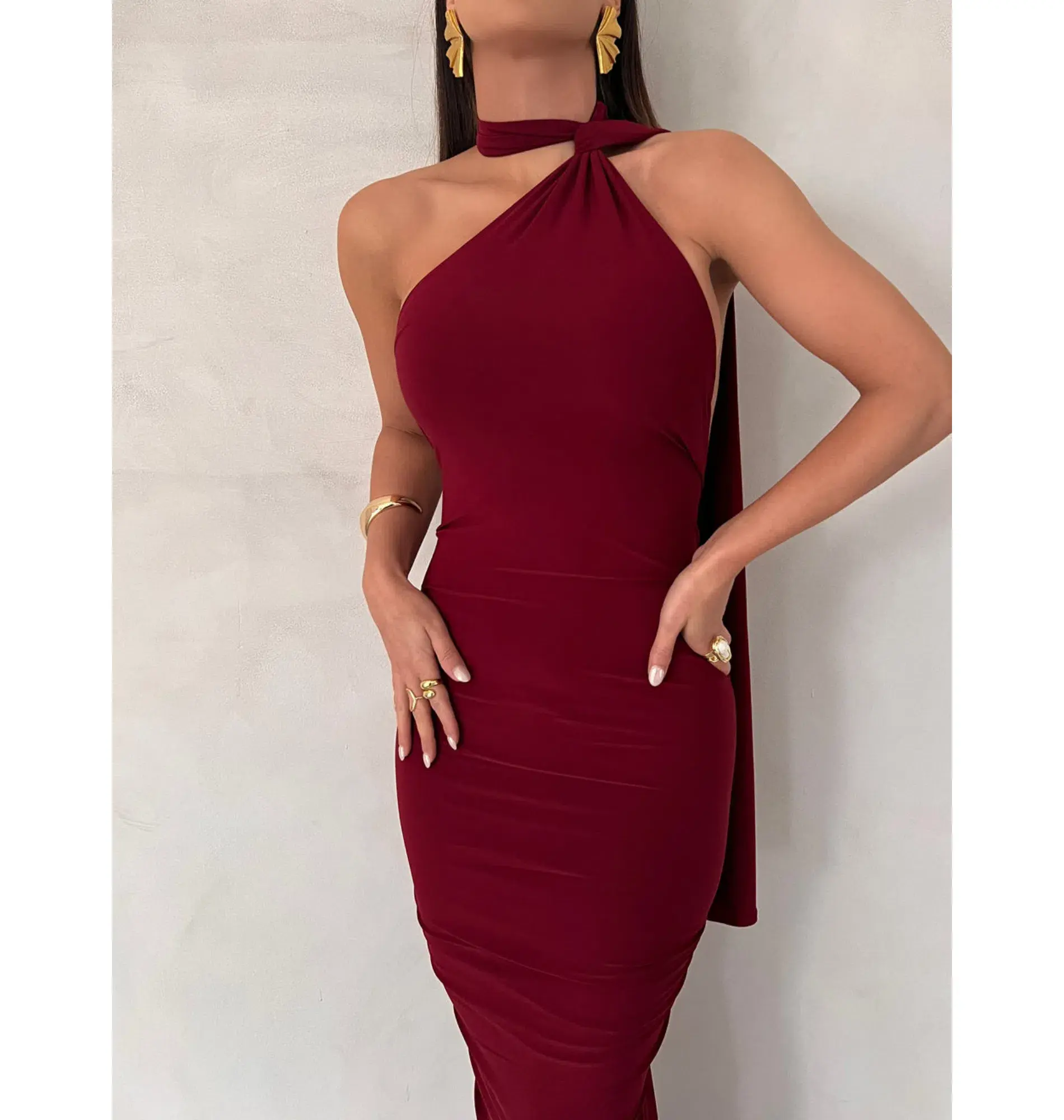 Melani The Label Leoni Dress in Wine Size AU 6 - Image 4
