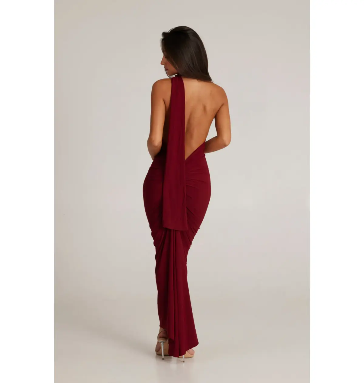 Melani The Label Leoni Dress in Wine Size AU 6 - Image 3