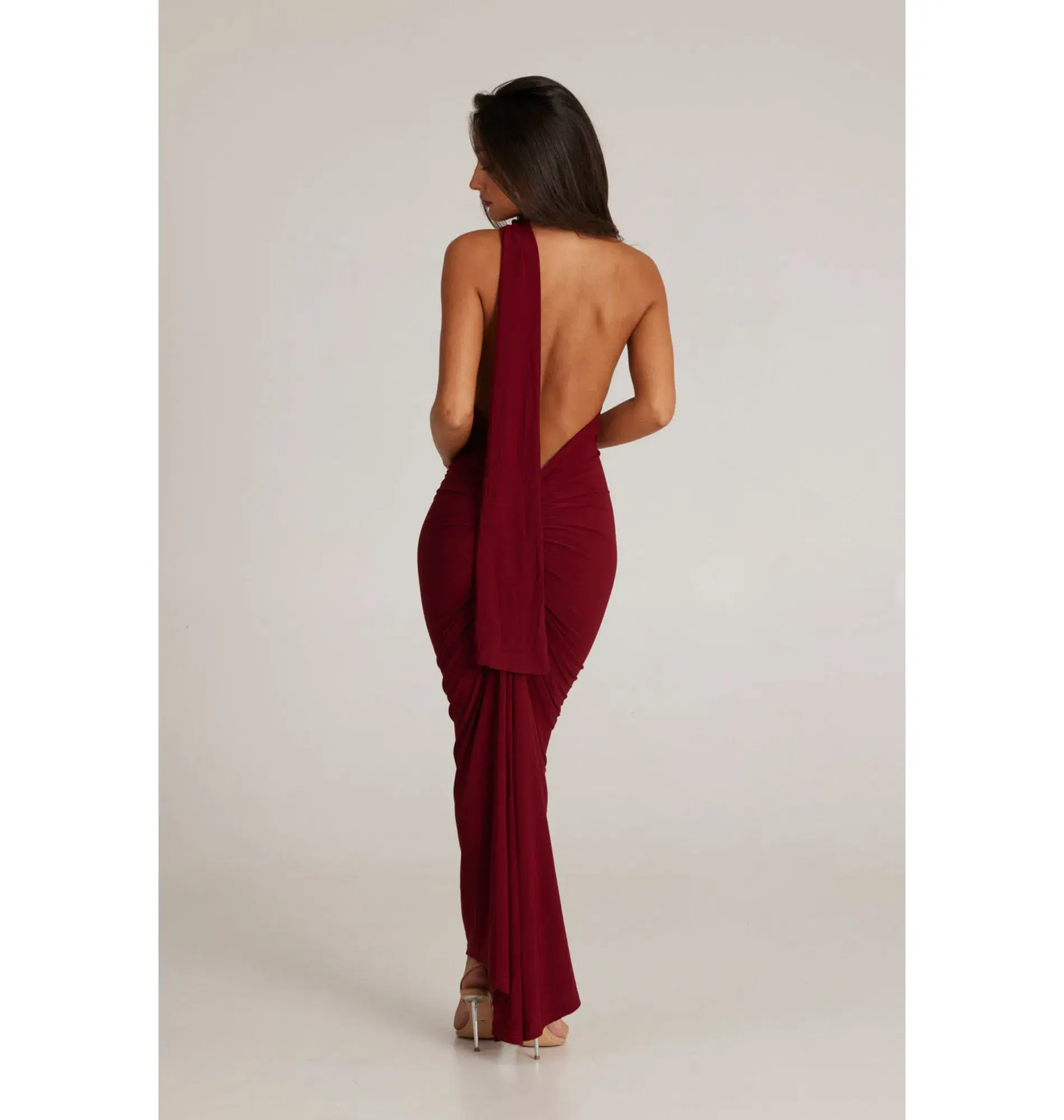 Melani The Label Leoni Dress in Wine Size AU 6 - Image 3