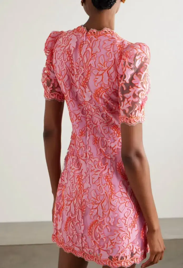 Rebecca Vallance Maribella Bow Mini Dress Pink Size AU 8 - Image 3