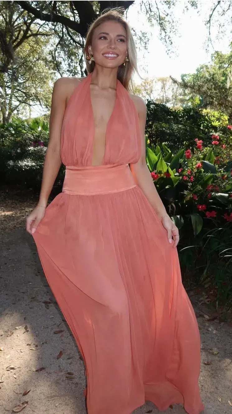 Arcina Ori Serena Dress Coral Size 10 for rent on The Volte - main image