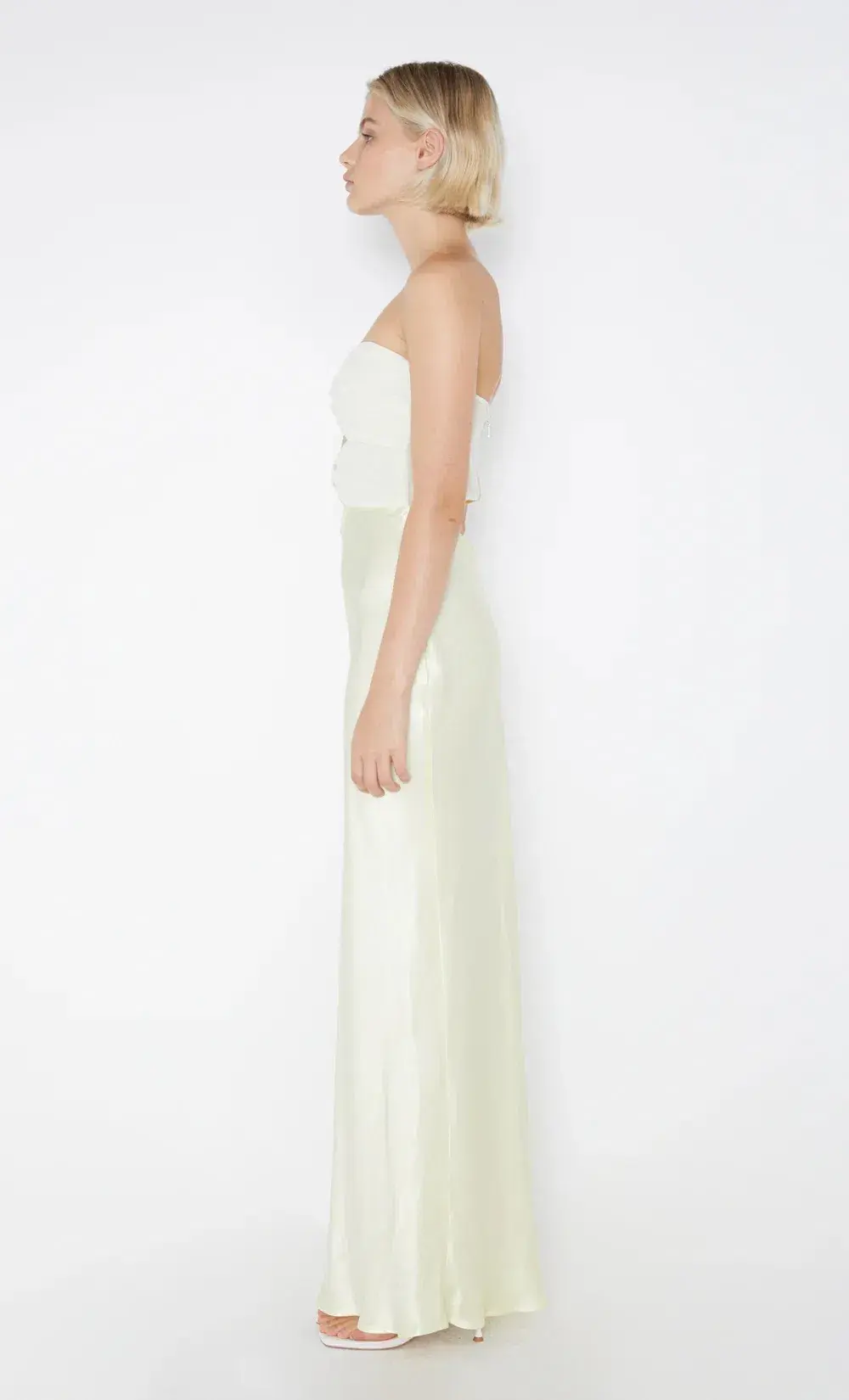 Bec & Bridge Halle Strapless Dress Ice Yellow Size AU 6 - Image 6