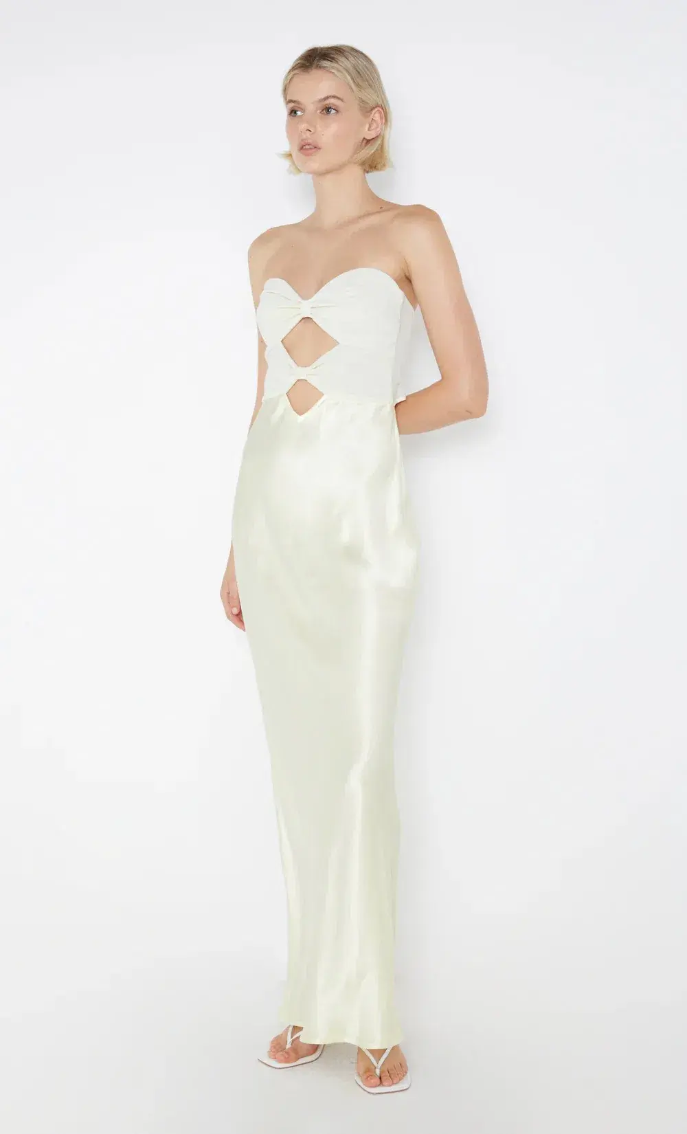 Bec & Bridge Halle Strapless Dress Ice Yellow Size AU 6 - Image 5