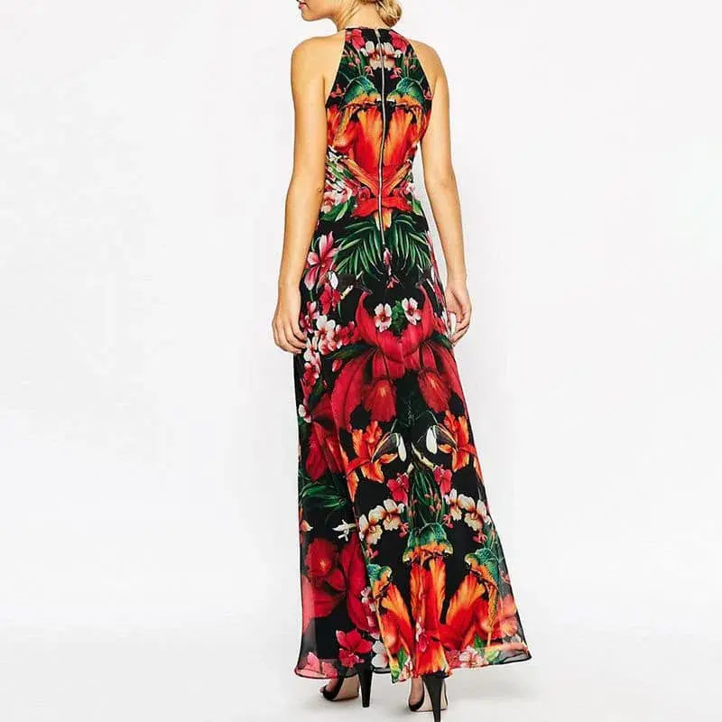 Ted Baker Mircana Toucan Maxi Dress Tropical Flower Peacock Print Size 1 / AU 8 - Image 3