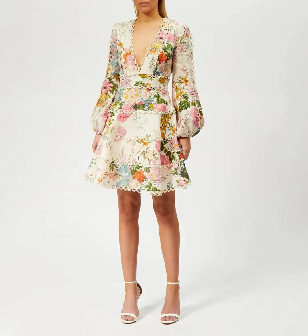 Zimmermann Heathers Flounce Mini Dress in Floral Size 1 / AU 10 for rent on The Volte - main image